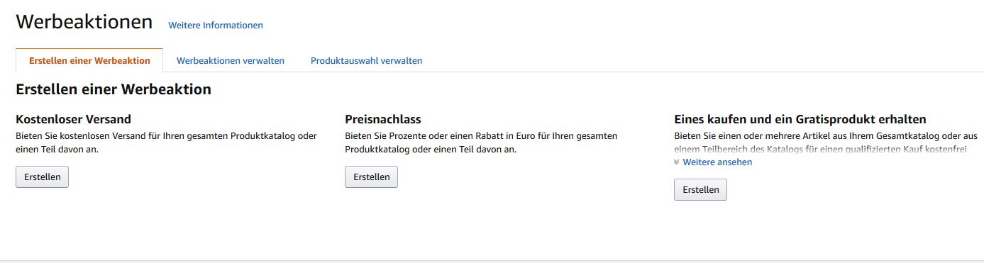 Amazon Werbeaktion erstellen